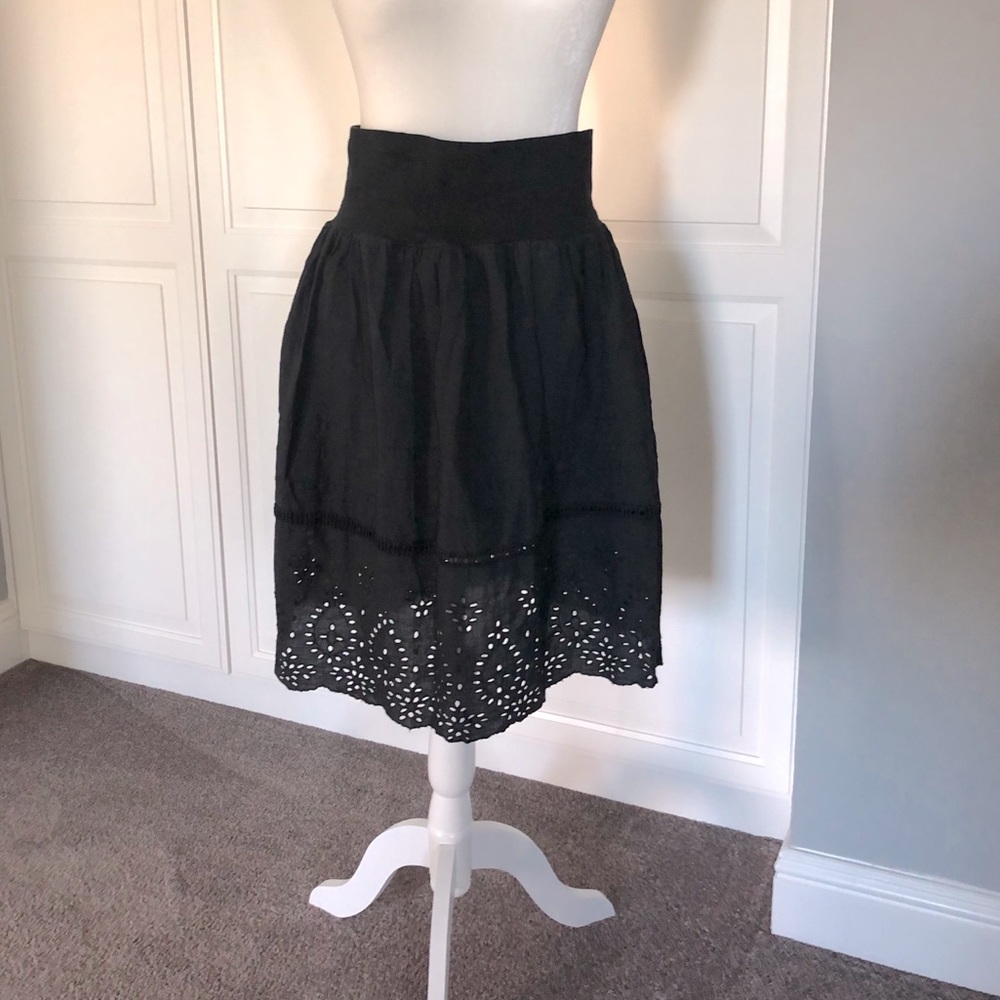 Black eyelet skirt